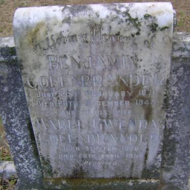 COLENBRANDER Benjamin 1871-1945 &amp; Mabel Gwenda 1878-1958