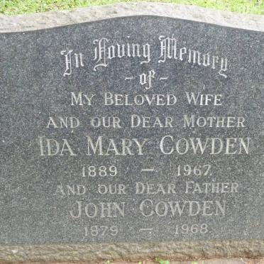 COWDEN John 1879-1968 &amp; Ida Mary 1889-1967