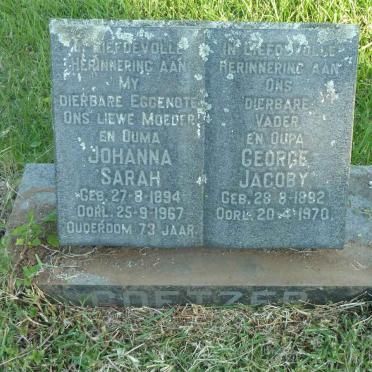 COETZER George Jacoby 1892-1970 &amp; Johanna Sarah 1894-1967