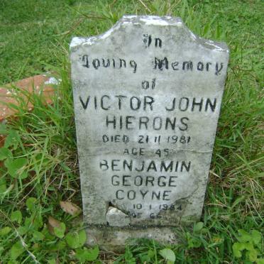 COYNE Benjamin George -1984 :: HIERONS Victor John -1981
