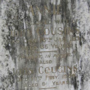 COUSINS John -1939 &amp; Annie -1931