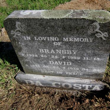 COSTA Bransby, da 1938-1989 :: DA COSTA David 1945-1979