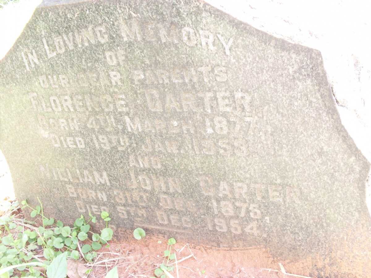 CARTER William John 1875-1954 &amp; Florence 1877-1953