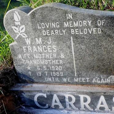 CARRAS W.M.J. Frances 1920-1989