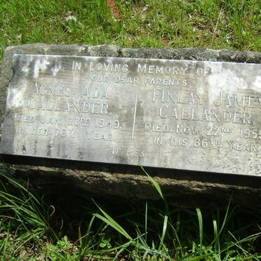 CALLANDER Finlay James -1959 &amp; Agnes Ada -1949