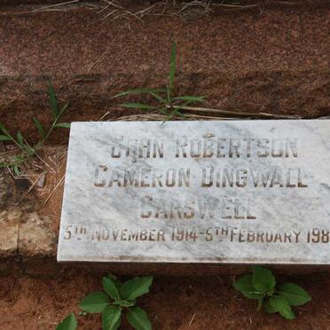 CARSWELL John Robertson Cameron Dingwall 1914-1987