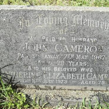 CAMERON John -1967 &amp; Catherine Elizabeth -1973