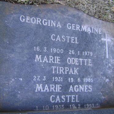 CASTEL Georgina Germaine 1900-1979 :: TIRPAK Marie Odette 1931-1985 :: CASTEL Marie Agnes 1935-1993