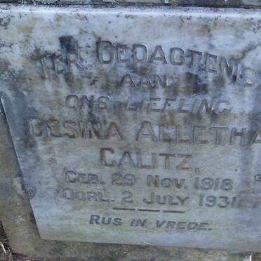 CALITZ Gesina Alletha 1918-1931