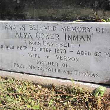 INMAN Alma Coker nee CAMPBELL -1970