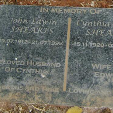 SHEARES John Edwin 1912-1998 &amp; Cynthia Elaine 1920-2007