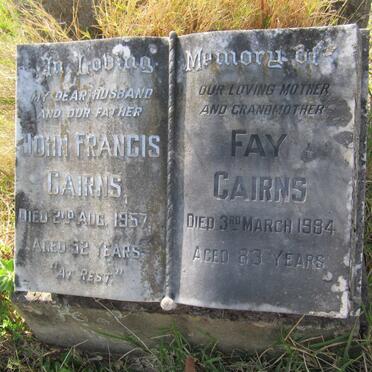 CAIRNS John Francis -1957 &amp; Fay -1984
