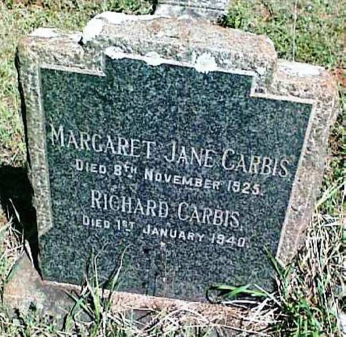 CARBIS Richard -1940 &amp; Margaret Jane -1925