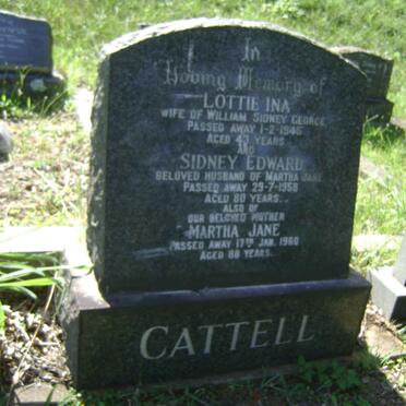 CATTELL Sidney Edward -1958 &amp; Martha Jane -1960 :: CATTELL Lottie Ina -1945