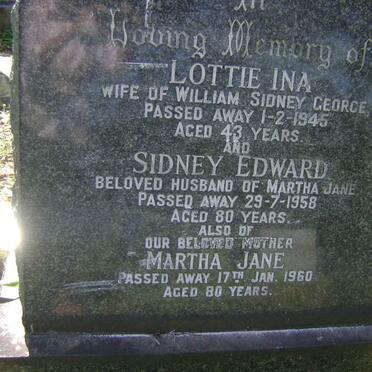 CATTELL Sidney Edward -1958 &amp; Martha Jane -1960 :: CATTELL Lottie Ina -1945