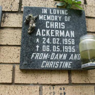 ACKERMAN Chris 1958-1995