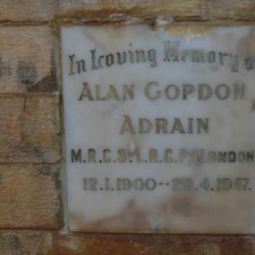 ADRAIN Alan Gordon 1900-1947