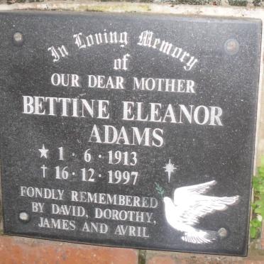 ADAMS Bettine Eleanor 1913-1997