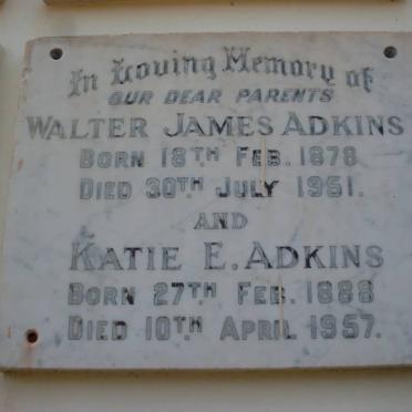 ADKINS Walter James 1878-1951 &amp; Katie E. 1888-1957