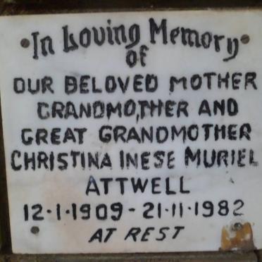 ATTWELL Christina Inese Muriel 1909-1982