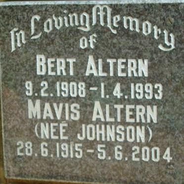 ALTERN Bert 1908-1993 &amp; Mavis JOHNSON 1915-2004