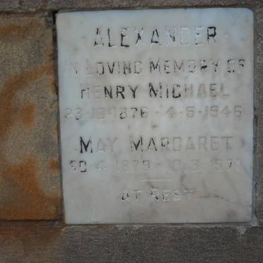 ALEXANDER Henry Michael 1876-1946 &amp; May Margaret 1879-1971
