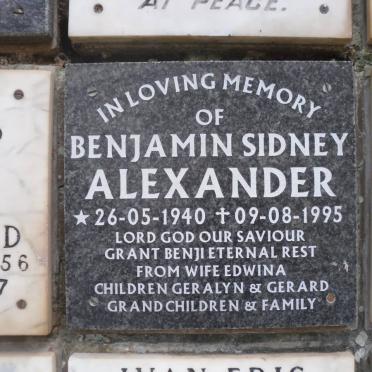 ALEXANDER Benjamin Sidney 1940-1995