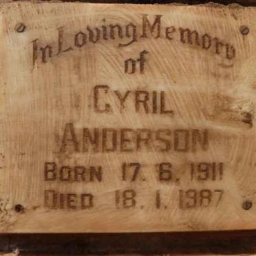 ANDERSON Cyril 1911-1987