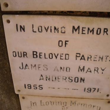 ANDERSON James -1955 &amp; Mary -1971