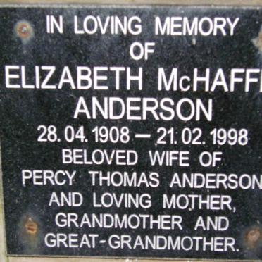 ANDERSON Elizabeth McHaffie 1908-1998