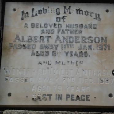 ANDERSON Albert -1971 &amp; Winifred Violet -1987