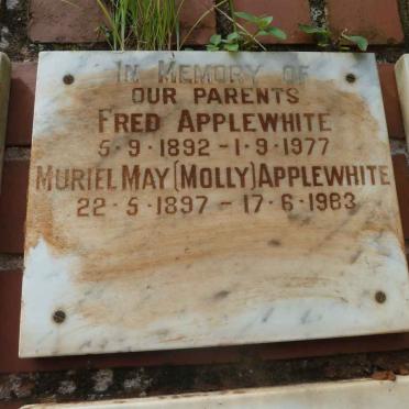 APPLEWHITE Fred 1892-1977 &amp; Muriel May 1897-1983
