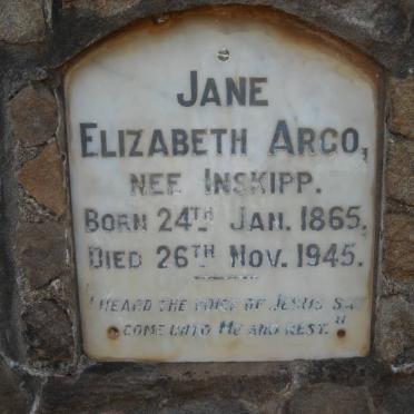 ARGO Jane Elizabeth nee INSKIPP 1865-1945