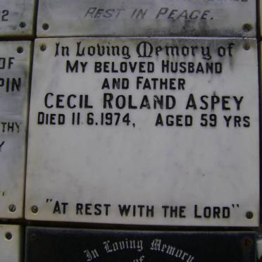 ASPEY Cecil Roland -1974
