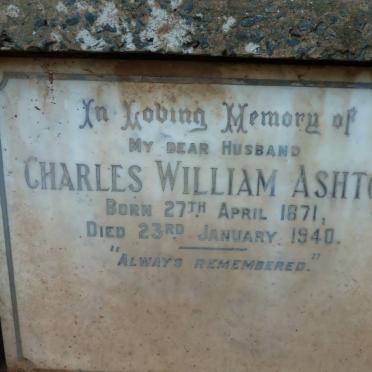 ASHTON Charles William 1871-1940