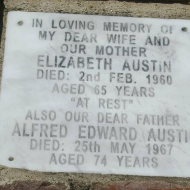 AUSTIN Alfred Edward -1967 &amp; Elizabeth -1960