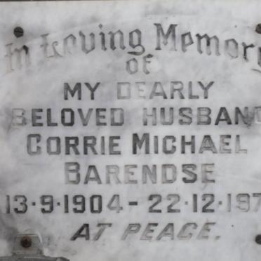 BARENDSE Corrie Michael 1904-1979