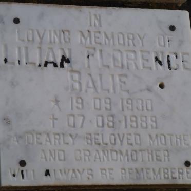 BALIE Lilian Florence 1930-1989