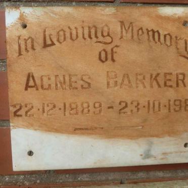 BARKER Agnes 1889-1981