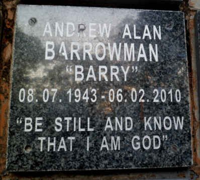 BARROWMAN Andrew Alan 1943-2010