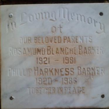 BARKER Phillip Harkness 1920-1986 &amp; Rosamund Blanche 1921-1981