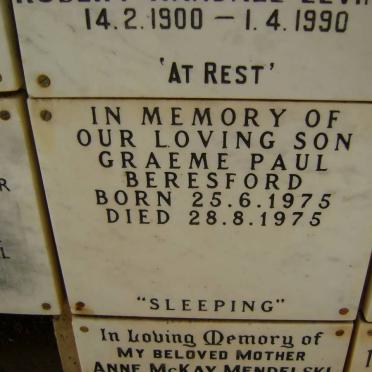 BERESFORD Graeme Paul 1975-1975