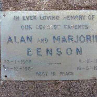 BENSON Alan 1908-1967 &amp; Marjorie 1911-1979