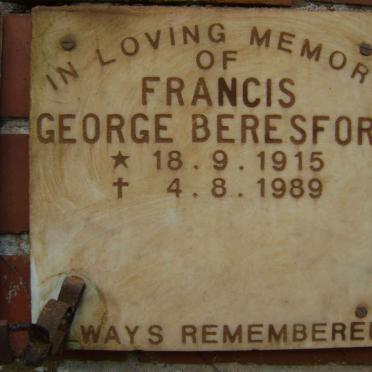 BERESFORD Francis George 1915-1989