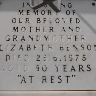 BENSON Elizabeth -1975