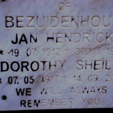 BEZUIDENHOUT Jan Hendrick 1912-1987 &amp; Dorothy Sheila 1917-2000