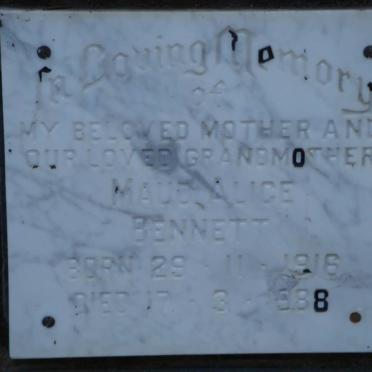 BENNETT Maude Alice 1916-1988