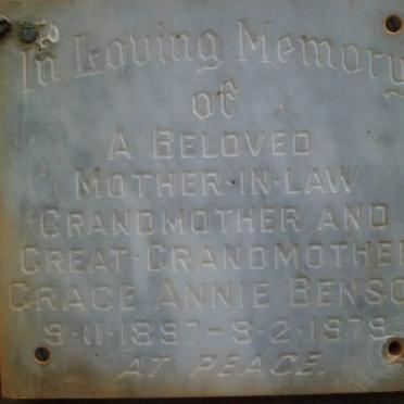 BENSON Grace Annie 1897-1979