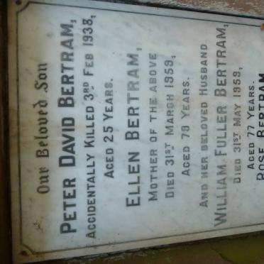 BERTRAM William Fuller -1959 &amp; Ellen -1959 :: BERTRAM Peter David -1938 :: BERTRAM Rose 1991  
