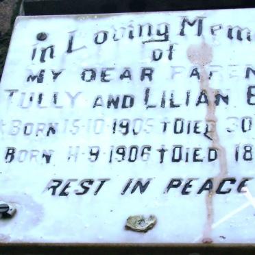 BIMA Tully 1905-1987 &amp; Lilian 1906-1987